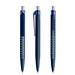 prodir® Druckkugelschreiber QS40 Soft Touch PRT Push, blaue Mine, dunkelblau/silber satiniert
