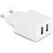 REDI. USB-Adapter aus ABS mit 2 Ausgängen, Weiß