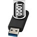 Rotate USB-Stick 3.0 mit Doming, schwarz, 64GB
