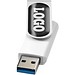 Rotate USB-Stick 3.0 mit Doming, weiss, 128GB