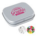 Scharnierblechdose, gefüllt mit 25 g Minties, hellgrau