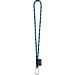 SET Lanyard TUBE Long (Ø 7 mm) mit 55 mm D-förmigem Karabiner und Ø 7 mm Sicherheitsverschluss, Schwarz/Königsblau