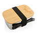 Stainless Steel Lunchbox mit Bambus-Deckel und Göffel, silber