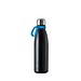 Thermotrinkflasche RETUMBLER-NIZZA, schwarz, Ring hellblau