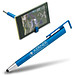 Touch-Kugelschreiber mit Handyhalter, blaue Mine, blau-metallic