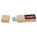 USB-Stick Holz mit Leuchtlogo, 128 GB, ahorn