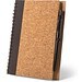 VICENTE. B6-Notizbuch aus Kork und Recyceltes Polyester (100% rPET) mit Kugelschreiber, Schwarz