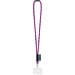 WATFORD. SET Lanyard TUBE Long (Ø 7 mm) mit 9 mm Auslösekarabiner, Ø 7 mm Sicherheitsverschluss und 91 x 68 mm starrem Ausweis-/Kartenhalter, Rosa Hexachrome/Königsblau