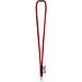 WISBECH. SET Lanyard TUBE Long (Ø 7 mm) mit 9 mm Schnappkarabiner und Ø 7 mm Sicherheitsverschluss, 302 - Rot