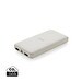 XD COLLECTION Wireless Powerbank aus RCS Standard recyceltem Kunststoff, weiß