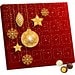 XS Adventskalender Brandt Knusperkugeln Black & White, Christbaumkugeln Gold
