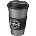 Americano® 350 ml Isolierbecher mit Schutzring & auslaufsicherem Schraubverschluss, silber / schwarz