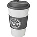 Americano® 350 ml Isolierbecher mit Schutzring & auslaufsicherem Schraubverschluss, weiß/grau