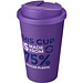 Americano® Eco 350 ml recycelter Becher mit auslaufsicherem Deckel, lila