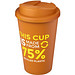 Americano® Eco 350 ml recycelter Becher mit auslaufsicherem Deckel, orange
