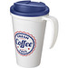 Americano® Grande 350 ml Isolierbecher mit auslaufsicherem Schraubverschluss, weiß/blau