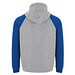 Badet zweifarbiger Kapuzenpullover für Kinder, heather grau / royalblau, 9/10