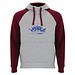 Badet zweifarbiger Kapuzenpullover für Kinder, heather grau / Garnet, 9/10