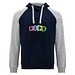Badet zweifarbiger Kapuzenpullover für Kinder, Navy Blue / heather grau, 9/10