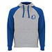 Badet zweifarbiger Kapuzenpullover Unisex, heather grau / royalblau, 2XL