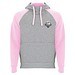 Badet zweifarbiger Kapuzenpullover Unisex, heather grau / hellrosa, 2XL