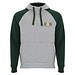 Badet zweifarbiger Kapuzenpullover Unisex, heather grau / dunkelgrün, 2XL