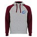 Badet zweifarbiger Kapuzenpullover Unisex, heather grau / Garnet, 2XL