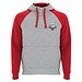 Badet zweifarbiger Kapuzenpullover Unisex, heather grau / rot, 2XL