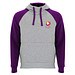Badet zweifarbiger Kapuzenpullover Unisex, heather grau / lila, 2XL