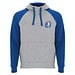 Badet zweifarbiger Kapuzenpullover Unisex, heather grau / royalblau, XS