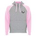 Badet zweifarbiger Kapuzenpullover Unisex, heather grau / hellrosa, XS