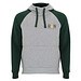 Badet zweifarbiger Kapuzenpullover Unisex, heather grau / dunkelgrün, XS