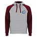 Badet zweifarbiger Kapuzenpullover Unisex, heather grau / Garnet, XS