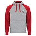 Badet zweifarbiger Kapuzenpullover Unisex, heather grau / rot, XS