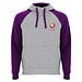 Badet zweifarbiger Kapuzenpullover Unisex, heather grau / lila, XS