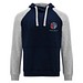 Badet zweifarbiger Kapuzenpullover Unisex, Navy Blue / heather grau, 3XL