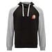 Badet zweifarbiger Kapuzenpullover Unisex, schwarz / heather grau, 2XL