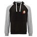 Badet zweifarbiger Kapuzenpullover Unisex, schwarz / heather grau, XS