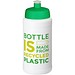 Baseline Recycelte Sportflasche, 500 ml, weiß/grün