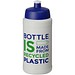 Baseline Recycelte Sportflasche, 500 ml, weiß/blau
