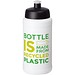 Baseline Recycelte Sportflasche, 500 ml, weiß/schwarz
