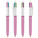 BIC® Kugelschreiber 4 Colours Fashion, pink,weiß