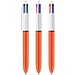 BIC® 4 Colours® Feiner Kugelschreiber Weiß/Orange