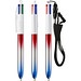 BIC® 4 Colours® Flaggen Kollektion + Schlüsselband Rot - Silber - Blau