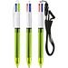 BIC® 4 Colours® Fluo mit Lanyard-Kugelschreiber Transparentes Gelb