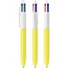 BIC® 4 Colours® Kugelschreiber Weiß/Gelb