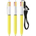 BIC® 4 Colours® Sun mit Lanyard-Kugelschreiber Weiß/Gelb