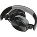 Bluetooth Kopfhörer mit Metallplatten auf den Ohrmuscheln, schwarz