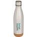 Cove 500 ml doppelwandige, vakuumisolierte Trinkflasche aus Edelstahl mit Korkdetails, mattsilber