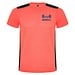 Detroit T-Shirt Unisex aus recyceltem Material, Fluor Coral / schwarz, S